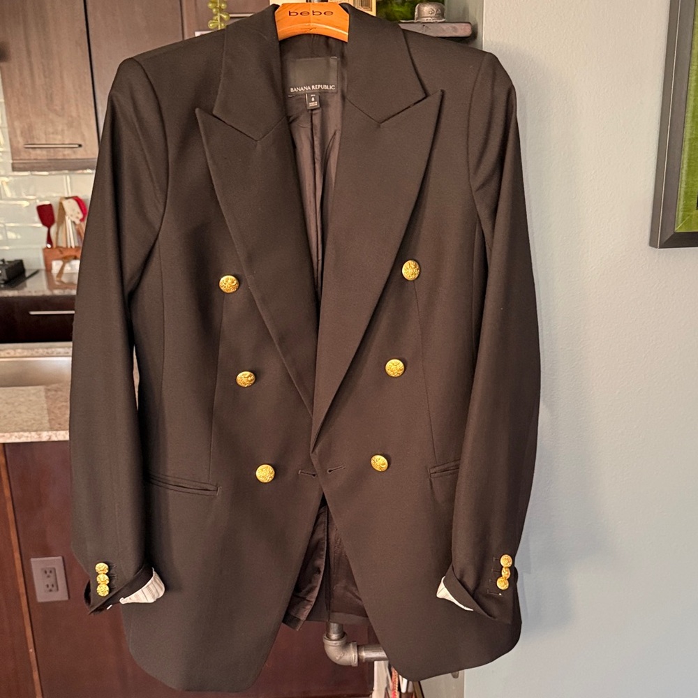 Banana Republic Black Blazer with Gold Buttons - Picture 3 of 6